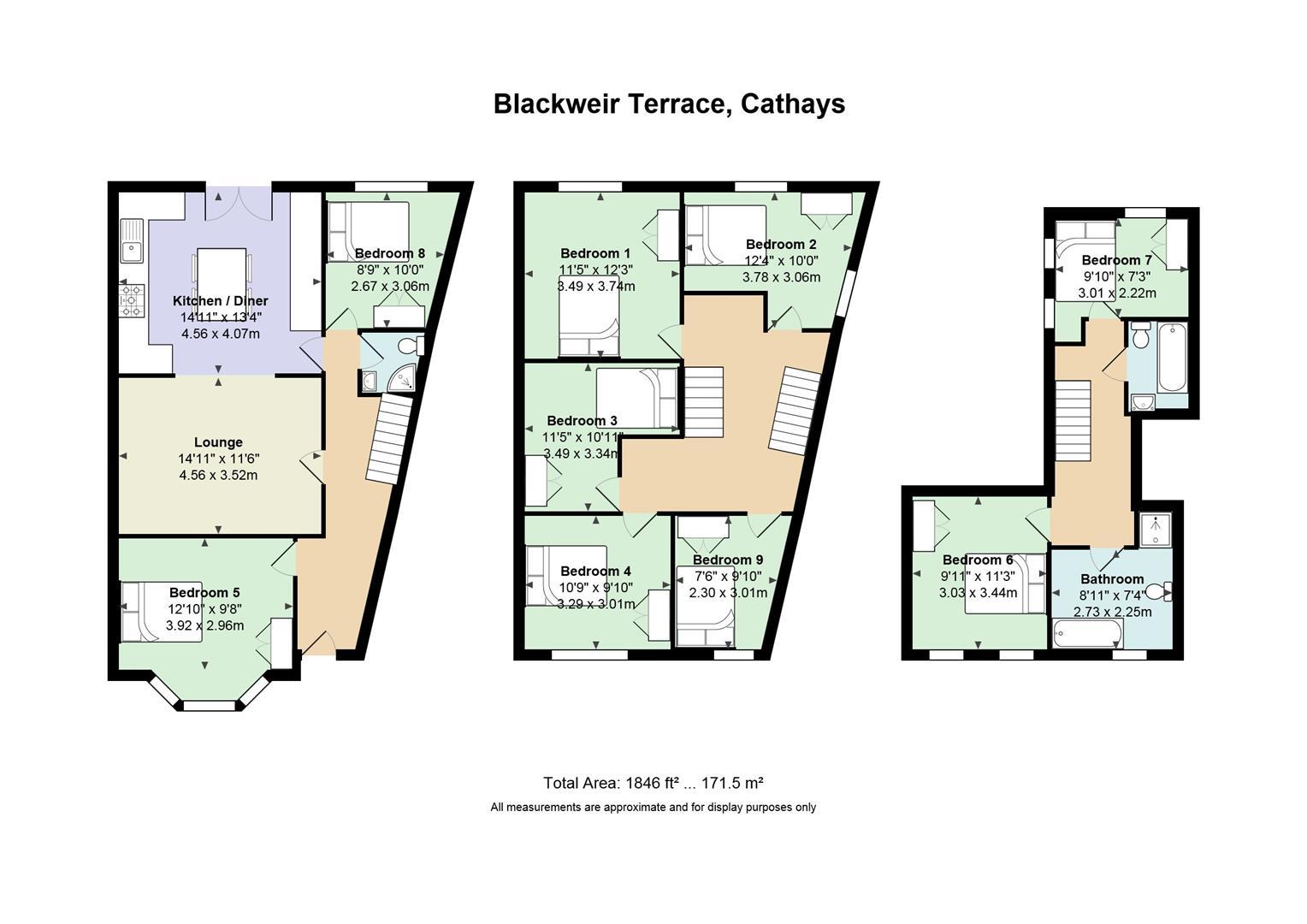 Floorplan for Blackweir Terrace, Cathays